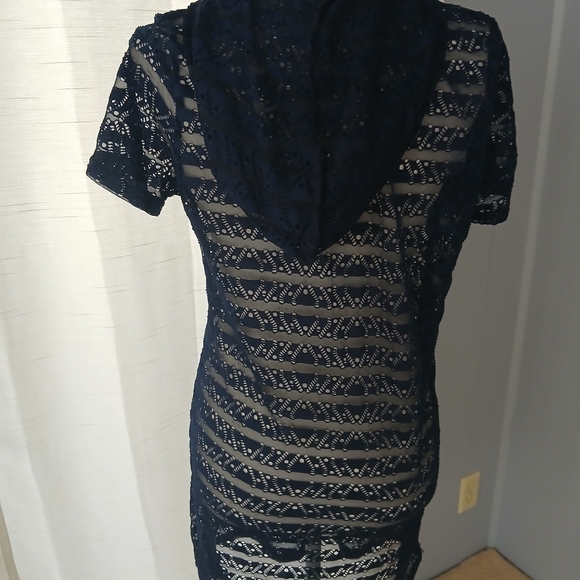 Ingear Resort Beach Coverup Hooded Navy Sz M. FL - Picture 6 of 9